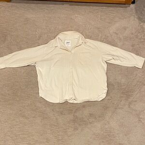 Aerie Women's Cream Button Down Sweater